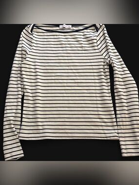 Mango Black & White striped long sleeve | Women's Size: Large